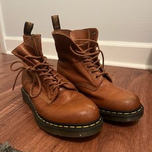 brown leather doc martens
